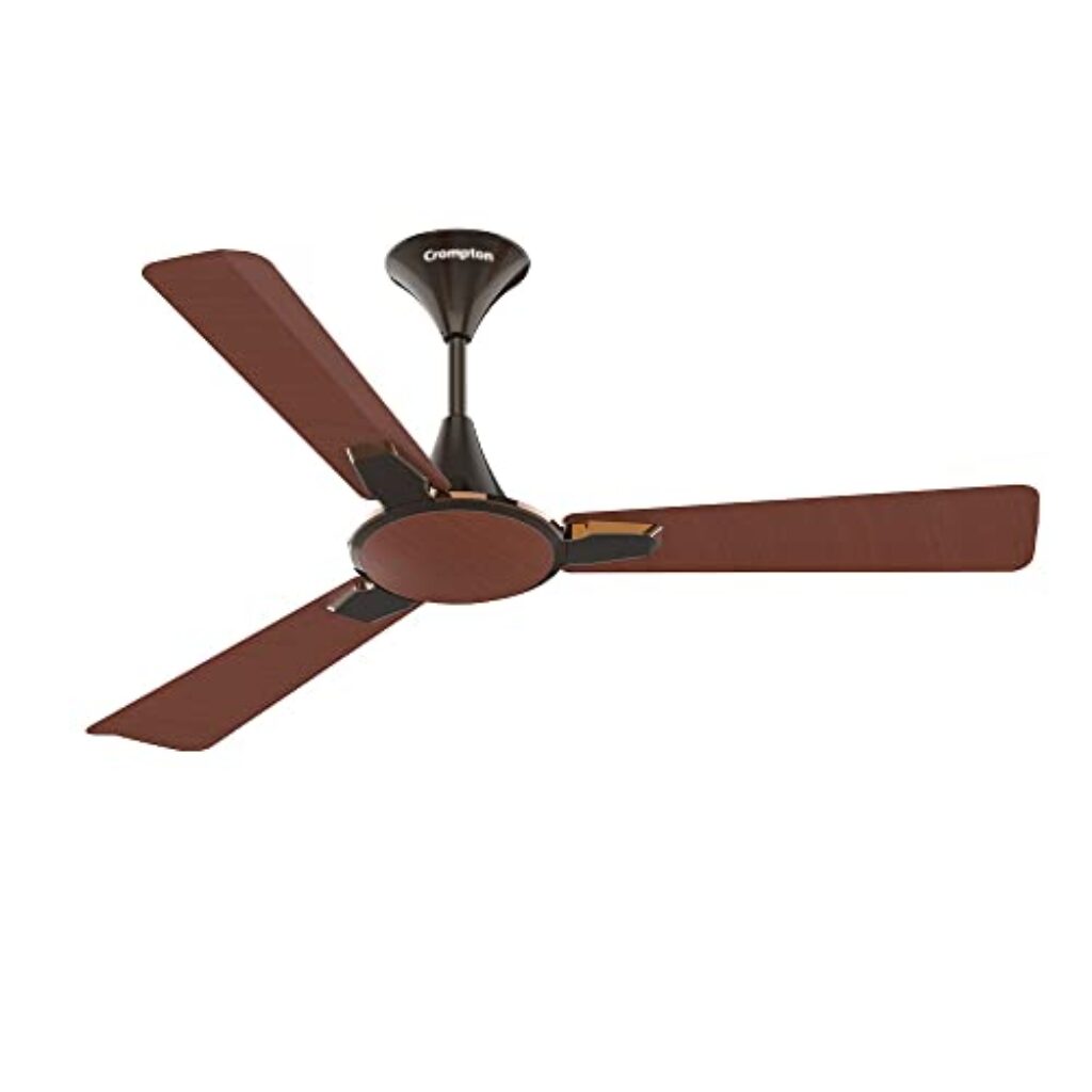 Crompton PREMION AURA2 DESIGNER 2D ANTIDUST 1200 mm (48 inch) Ceiling Fan (Oakwood) Star rated energy efficient fans