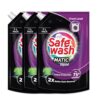 Safewash Front Load Matic 1L Refill Pouch Pack of 3 Premium Liquid Detergent with Colour-Protect Technology | 2x Stain Removal | For All Types of Fabrics