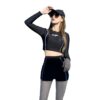 Cockatoo AWM888-Gym wear for women workout set, Activewear women sports and fitness wear, black,Size M-L