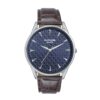 Sonata Poze Quartz Blue Dial Brown Leather Strap for Men-SP70047SL01W