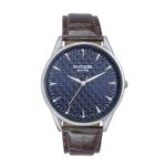 Sonata Poze Quartz Blue Dial Brown Leather Strap for Men-SP70047SL01W