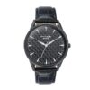 Sonata Poze Quartz Black Dial Black Leather Strap for Men-SP70047NL01W