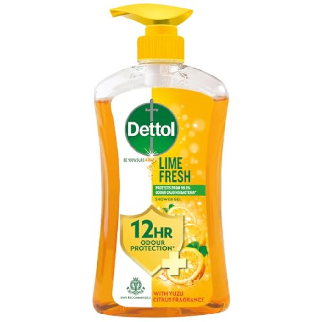 Dettol Body Wash and Shower Gel for Women and Men, Lime Fresh - 500ml | Soap-Free Bodywash | 12h Odour Protection