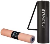 Amazon Brand – Symactive 6mm Premium Anti-Skid Supersoft Dual Color TPE Yoga Mat with Carry Bag (Peach & Navy Blue)