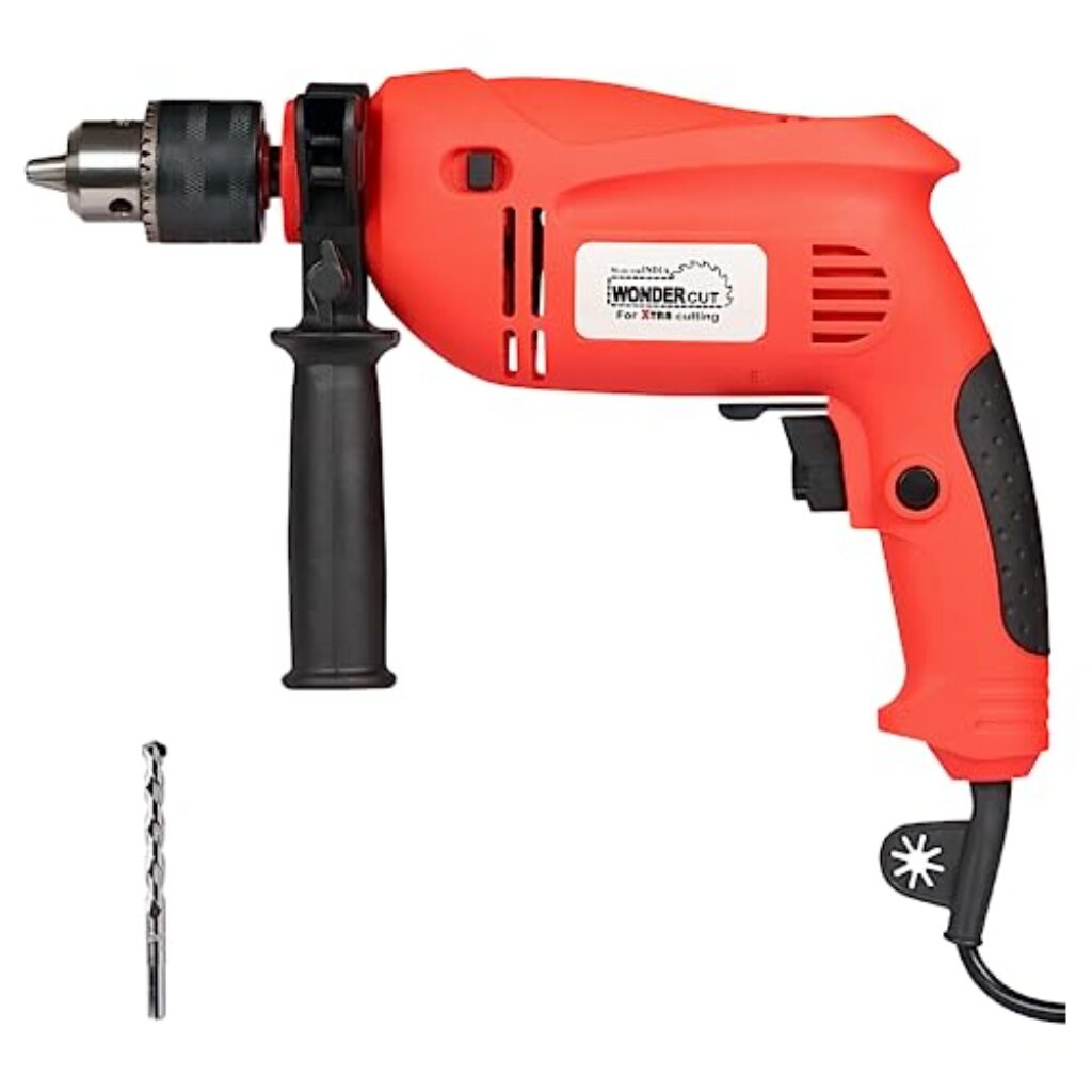 WONDERCUT Wc-Ed13-R Impact Drill Machine Reversible Hammer Driver Variable Speed Screwdriver (13Mm 650W), Red