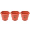 TrustBasket UV Treated Plastic Round Pot (6 Inches)-Terracotta Color-Set of 3 | Heavy Duty Highly Durable Plant Container Gamla for Indoor Home Decor & Outdoor Balcony Garden