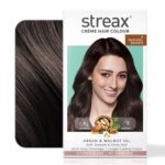 Streax Crème Permanent Hair Colour – 4 Natural Brown Hair Color- 120 ml, 100% Grey coverage, Ammonia Free Hair Color, Long Lasting Hair colour for women