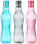 Homeor Unbreakable Plastic Water Bottle I Leak Proof I BPA Free Food Grade Fridge Water Bottle I Ideal for Gym, Office, Home, Travel, College, Easy to Clean, 1 Litre Each, Set of 3, Assorted