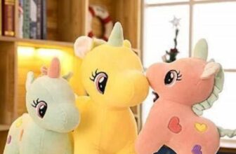MPR ENTERPRISES Pink, Blue & Yellow Unicorn Stuffed Soft Toy Plush for Kids Baby Boy Girl Birthday Set of 3  – 28 cm(Multicolor)