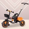 Luvlap Elegant Lite Kids’ Tricycle with Push Bar, Full Metal Frame & Anti-Slip Pedals, 1.5 to 5 Years, Carrying Capacity up to 25 Kg, Orange