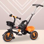 Luvlap Elegant Lite Kids’ Tricycle with Push Bar, Full Metal Frame & Anti-Slip Pedals, 1.5 to 5 Years, Carrying Capacity up to 25 Kg, Orange