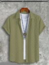 SDENTERPRISE Men Solid Casual Green Shirt