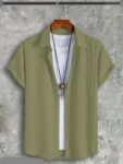 SDENTERPRISE Men Solid Casual Green Shirt