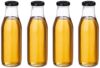 Amazon Brand – Solimo Glass Bottle with Airtight Cap (Transparent, 500 ml) – Set of 4