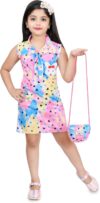 Zenat Baby Girls Midi/Knee Length Casual Dress(Pink, Sleeveless)