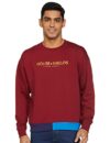 Amazon Brand – House & Shields Men’s Relaxed Fit Crew Neck Sweatshirt (HS-A22-SW-03_Vintage Maroon,Yellow_XL)
