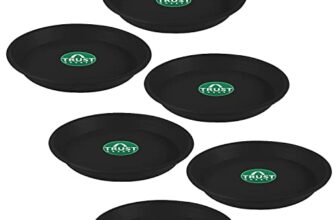Trustbasket Uv Treated Round Bottom Tray(Plate/Saucer) Suitable for 6 Inch Round Plastic Pot Heavy Duty Highly Durable Plant for Indoor Home Decor & Outdoor Balcony Garden (Set of 6) (Black)