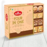 Haldiram’s Four in One 450G, Savour The Variety of Indian Sweets (Contains Dodha Burfi, Patisa, Besan Burfi & Panjeeri Ladoo)
