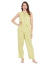 Clovia Women’s Rayon Solid Top & Pyjama Set (Ls0639P11_Green_XXL)