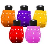 Babymoon Free Size Reusable 5 Cloth Diaper with 5 Grey Insert – Pack of 10