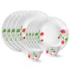 Larah By Borosil Hazel Opalware Dinner Set, 12 Pcs, White