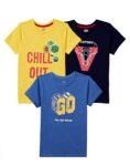 Amazon Brand – Jam & Honey Boys 100% Cotton Printed Half Sleeves T-Shirt | Age 2-12 Years (Pack of 3)