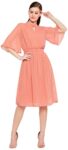 Carlton London Women’s Polyester a-line Standard Length Casual Dress (CL008_Pink_S)