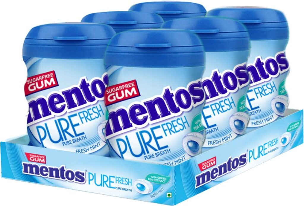 Mentos Pure Fresh Sugarfree Mint Chewing Gum(6 x 54.6 g)