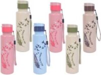 Rioz Plastic Water Bottle 600ml|Fridge|Home|Set of 6 Pieces Combo|Sky Design| 600 ml Bottle(Pack of 6, Multicolor, Plastic)