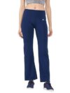Clovia Women’s Comfort-Fit High Waist Flared Yoga Pants (AB0090P08_Blue_M)