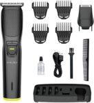 One Plus OP 501 Cordless Professional 7 in 1 Grooming Kit With Hook Hanger Washable Trimmer 120 min  Runtime 12 Length Settings(Black)