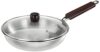 Amazon Brand – Solimo Tri-ply Frying Pan with Glass Lid and Wooden Handle, 24cm
