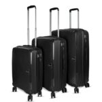 F Gear Eagle Pp03 Black Hard-Sided Luggage Set of 3 Spinner Wheels Trolley Bags (50, 60 & 70 Cm)