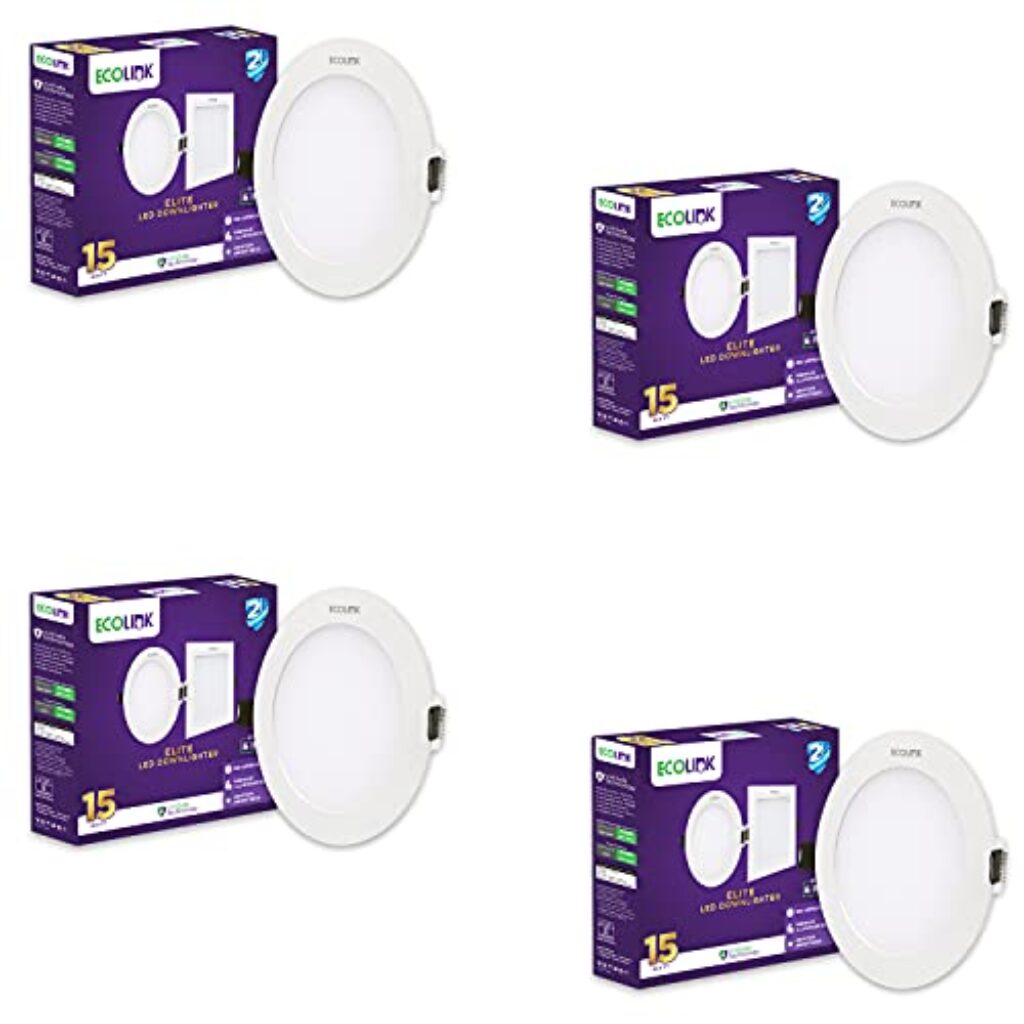 EcoLink 15W Round Ceiling Downlighter (Natural White,Pack of 4)