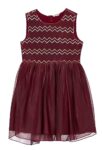 Amazon Brand – Jam & Honey Girl’s Synthetic Skater Knee-Long Dress (AVPG-DR10_Wine_7-8 Years)