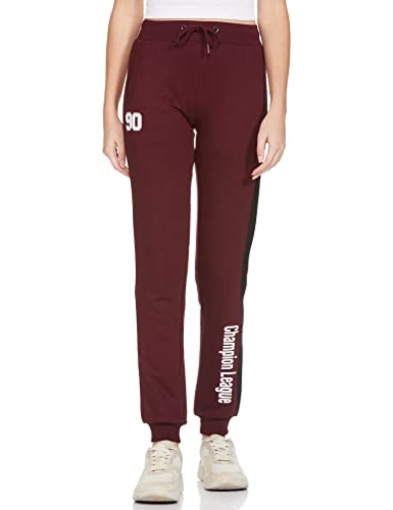 Max Women Colourblocked Joggers (WIN22ACM11BURGUNDY)_S