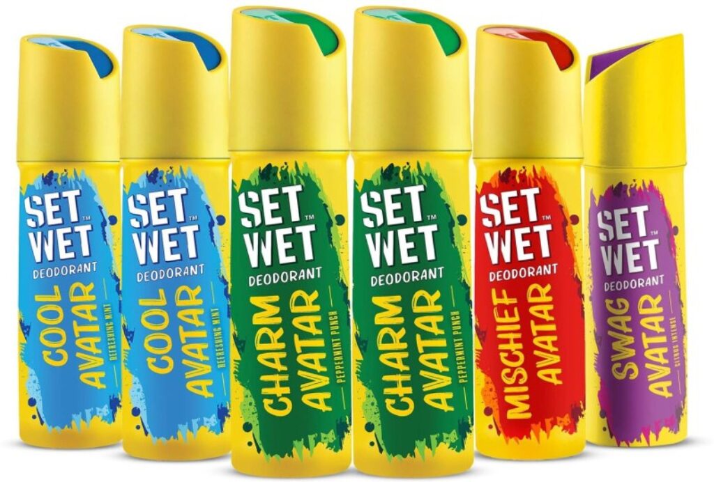 SET WET Cool, Charm, Swag & Mischief Avatar Deodorant & Body Spray Perfume, Pack of 6 Deodorant Spray - For Men(900 ml, Pack of 6)