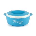 CELLO Sapphire Insulated Inner Steel Casserole for Roti, 1310ml, Blue | Hot Box for Kitchen | Hot Pot for Home | Chapati Box | Locks in The Cold & Heat for Long | Serving Bowl with Lid