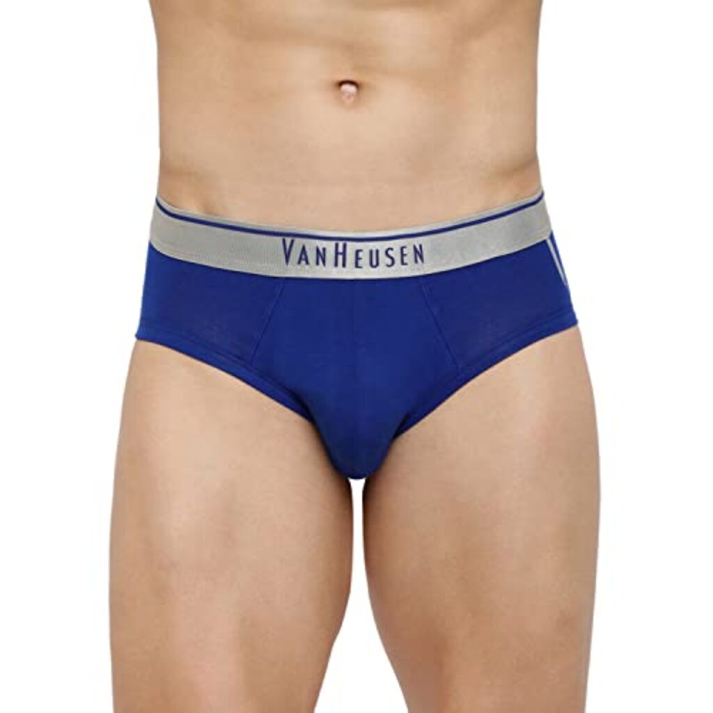 Van Heusen Men's Cotton Blend Classic Regular Briefs (Pack of 1) (IHIQBR1SBL30001_Black_S)