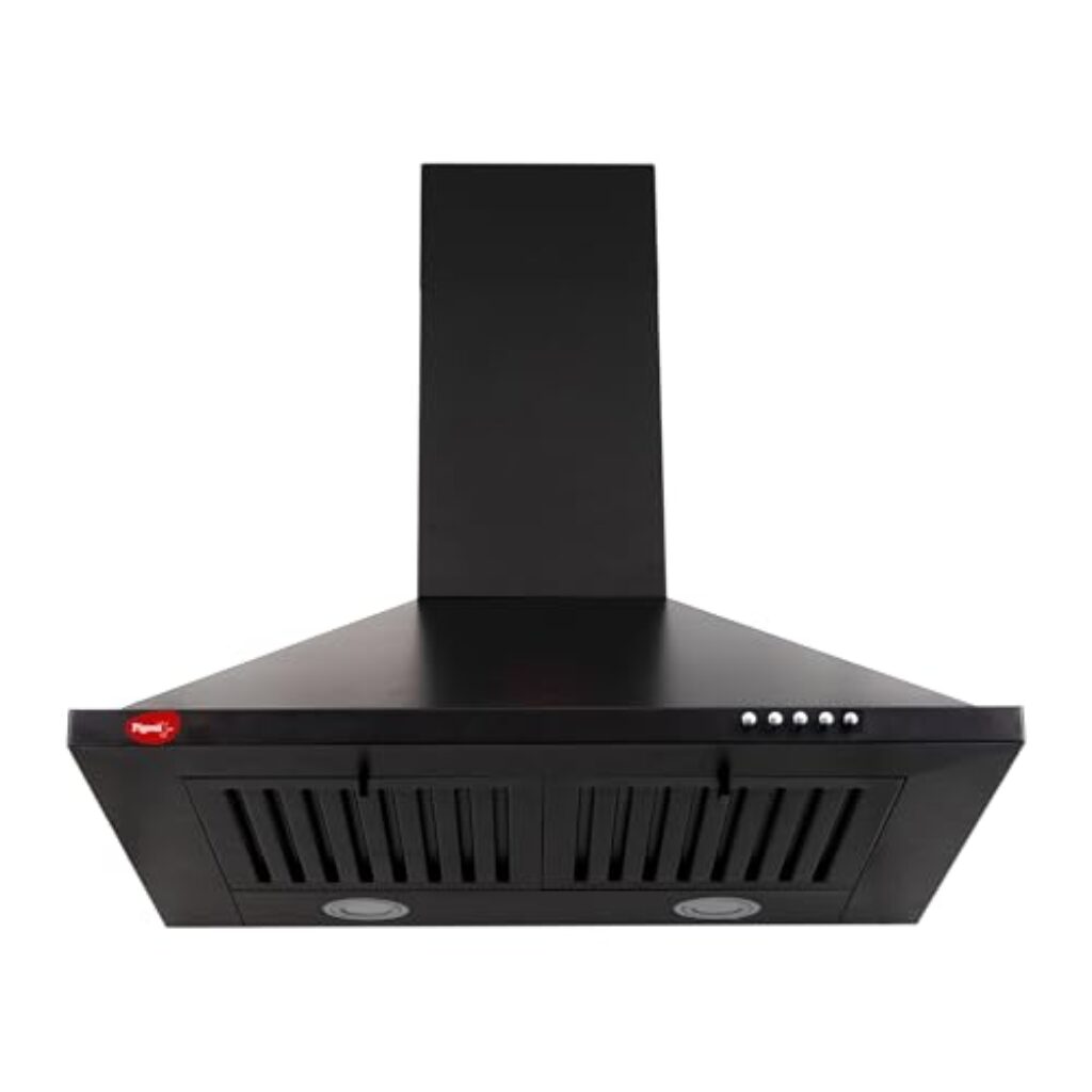 Pigeon Nebula Plus Pyramid Shape Kitchen Chimney 1050 m3/hr suction | Heat Auto Clean | 7 years warranty on motor| (Black)