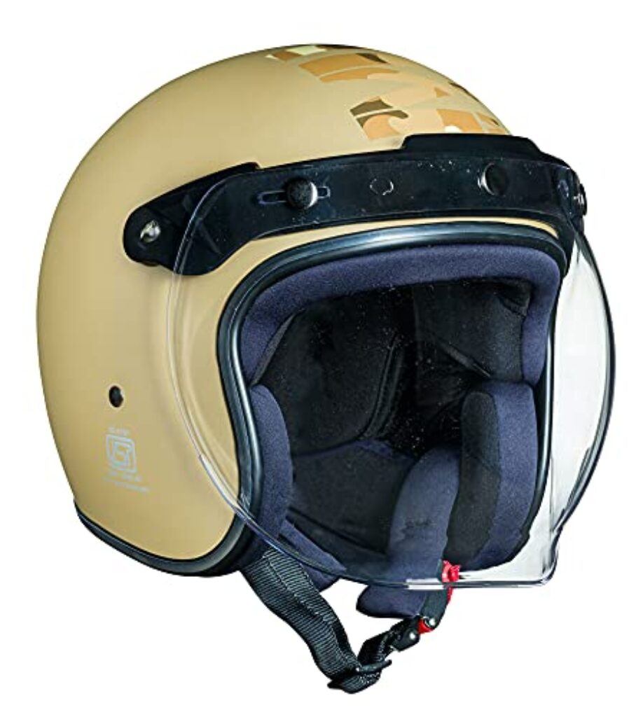 Royal Enfield Open Face Camo MLG Helmet with Bubble Visor Matt Desert Storm, Size: XL(61-62cm)