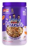 Kwality RCB Muesli Fruit & Nut 900g Jar | 88% Multi Grains | No Maida | Natural Source of Vitamin & Iron | High in Protein & Fiber | Low Fat & Cholesterol | Healthy Breakfast Cereal | Endorsed by Royal Challengers Bangalore (RCB)