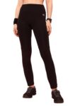 Clovia Women’s Slim Fit Polyester Activewear Ankle Length Tights (AB0047P13_Black_L)
