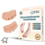 OANDA Silicone Gel Half Toe Sleeve Anti-Skid Forefoot Soft Pads for Pain Relief heel front socks silicone Heel Protector foot Gel Socks for Repair Dry Cracked Skins(DOT HEEL)