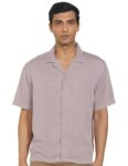 FOREVER 21 Men’s Solid Regular Fit Shirt (FMS24CWOF0052_LILAC/WHITE