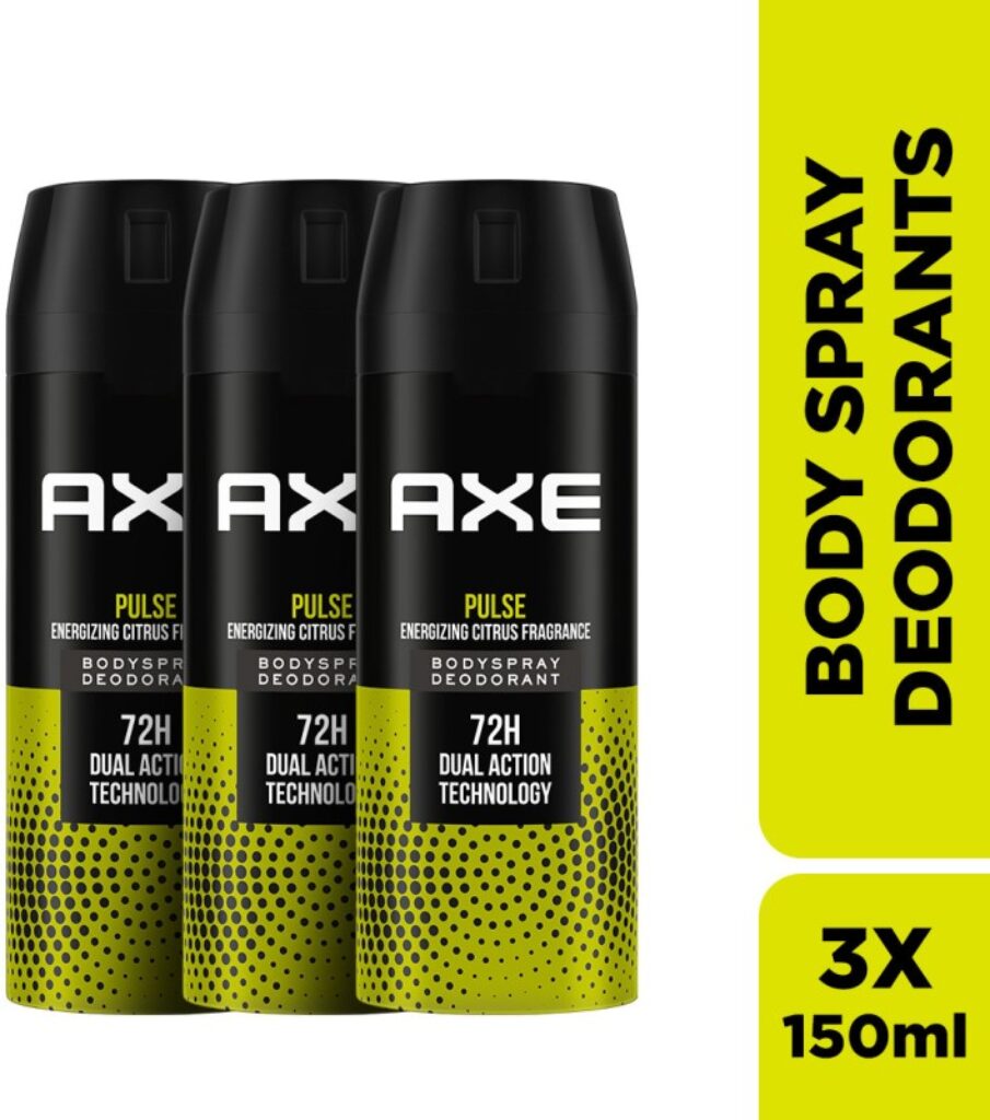 AXE Pulse Body Spray - For Men(150 ml, Pack of 3)