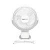 amazon basics Mini Fan with Multi-Utility Clip | USB Charging | Multi-Clip Function | 9-Hour Battery Backup (White)