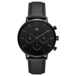 MVMT Legacy Traveler Qtz Multifunction Black Round Dial Men’s Watch|Black Leather Material|Black Color Band – 28000280-D
