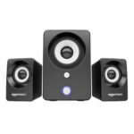 amazon basics Multimedia Speaker | USB Powered | Wired Desktop Speakers with Powerful Bass | Built-in Subwoofer (Black)