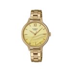 Casio Stainless Steel Sheen Analog Gold Dial Women Watch-She-4550G-9Audf, Bandcolor-Gold